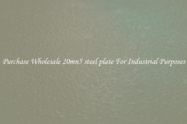 Purchase Wholesale 20mn5 steel plate For Industrial Purposes