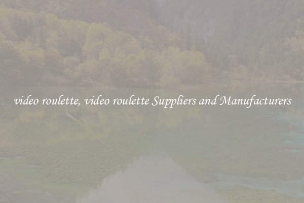 video roulette, video roulette Suppliers and Manufacturers