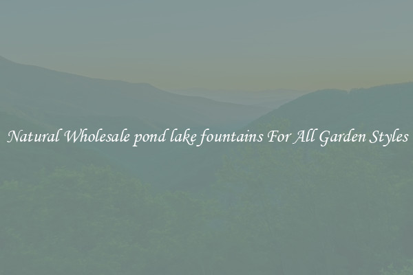 Natural Wholesale pond lake fountains For All Garden Styles