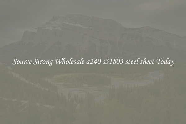 Source Strong Wholesale a240 s31803 steel sheet Today