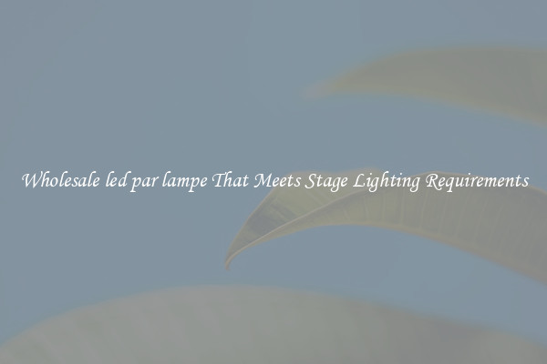 Wholesale led par lampe That Meets Stage Lighting Requirements