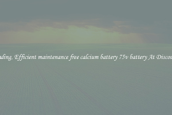 Leading, Efficient maintenance free calcium battery 75v battery At Discounts