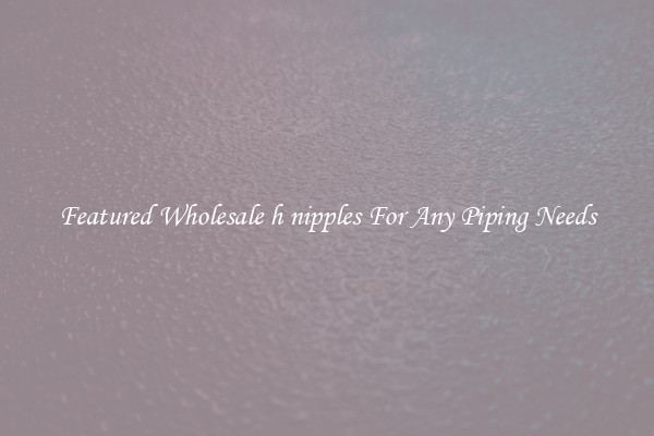 Featured Wholesale h nipples For Any Piping Needs