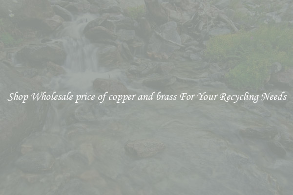 Shop Wholesale price of copper and brass For Your Recycling Needs