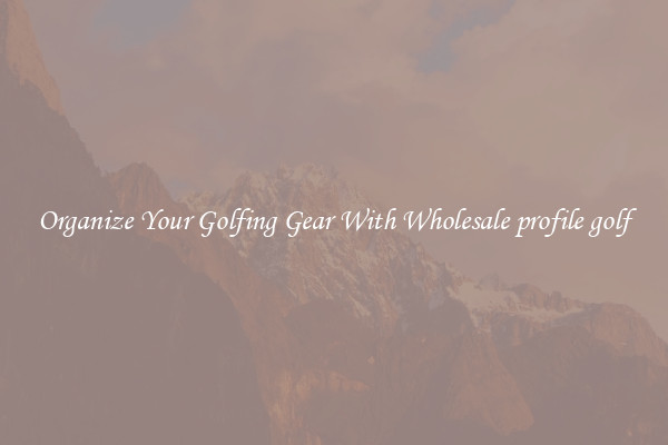 Organize Your Golfing Gear With Wholesale profile golf