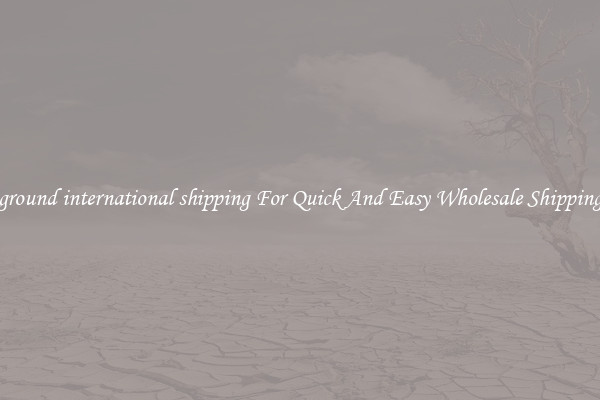 ground international shipping For Quick And Easy Wholesale Shipping