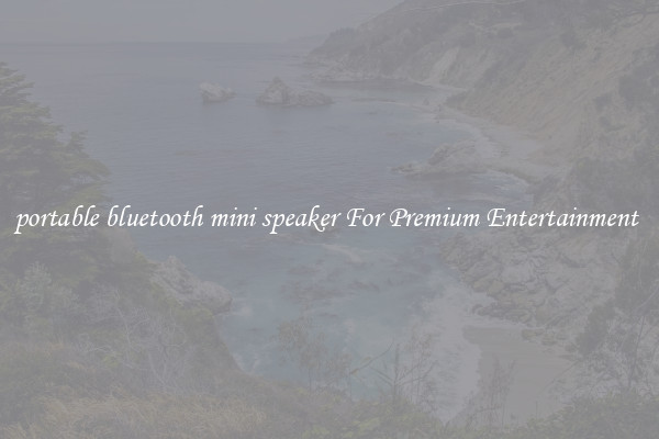 portable bluetooth mini speaker For Premium Entertainment 